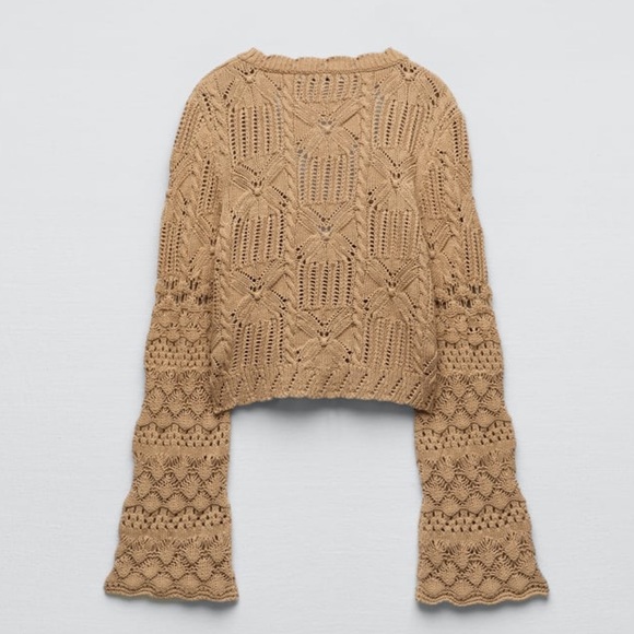 Zara KNIT CARDIGAN WITH TIE small NWT - Picture 2 of 11